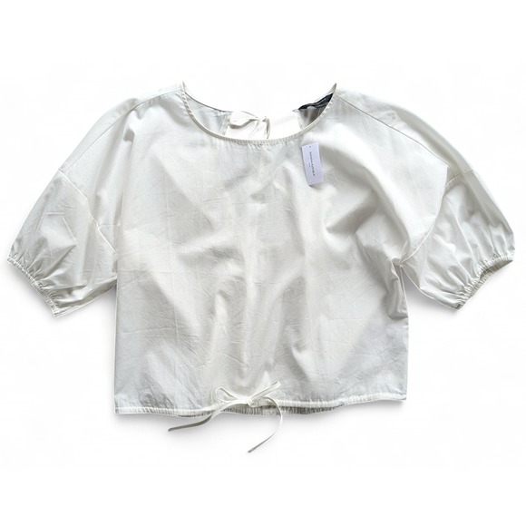 Banana Republic Puff Sleeve‎ Crop Top White S NWT - Picture 3 of 10